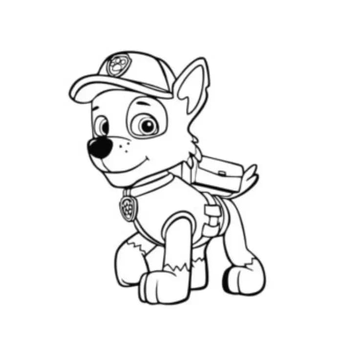 Desenho para colorir da Patrulha Canina com Chase, Marshall e Skye em ação, usando seus uniformes e veículos de resgate — ideal para imprimir grátis e incentivar a criatividade das crianças com aventuras heróicas.